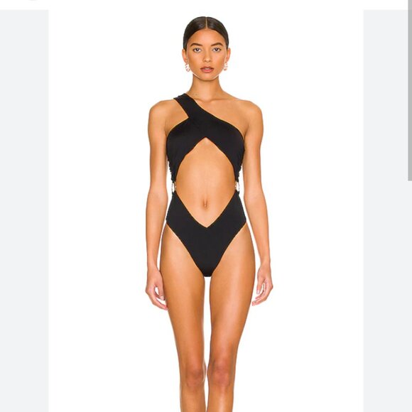 We wore what asymmetrical cross-over one piece